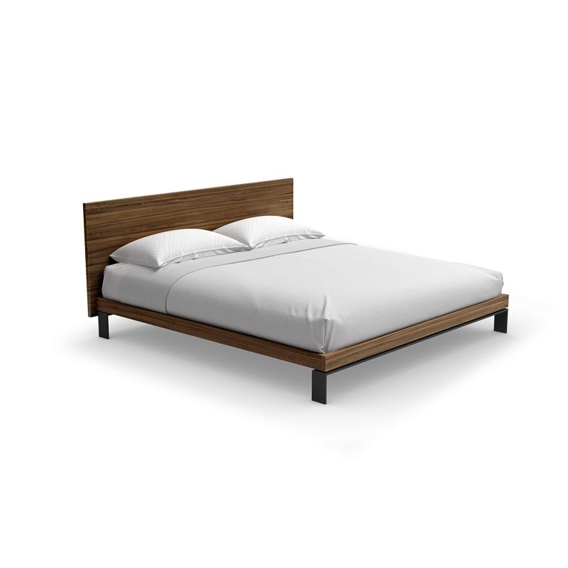 Bora Bed With Wood Headboard Black, Dark Wood Headboard Full Size