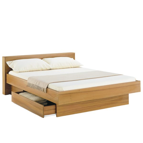 Classica bed with wood headboard