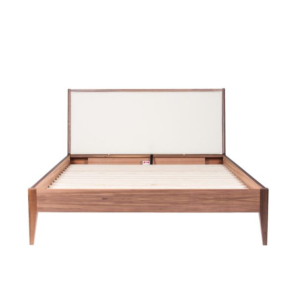 Leila bed with upholstered panel