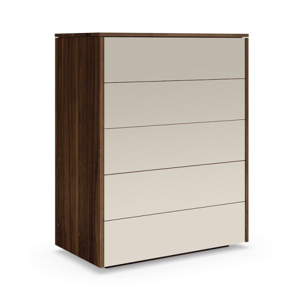 Commode haute Mya avec façade en verre